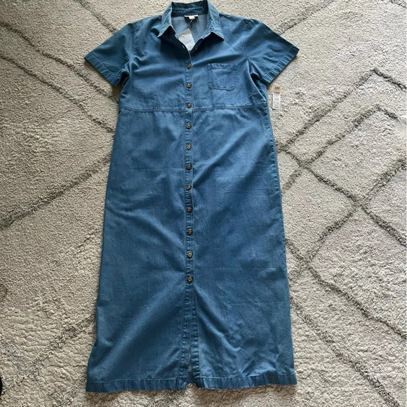 Talbots Dresses & Skirts - Vintage Talbots chambray denim long maxi shirt dress jumper 16 NWOT